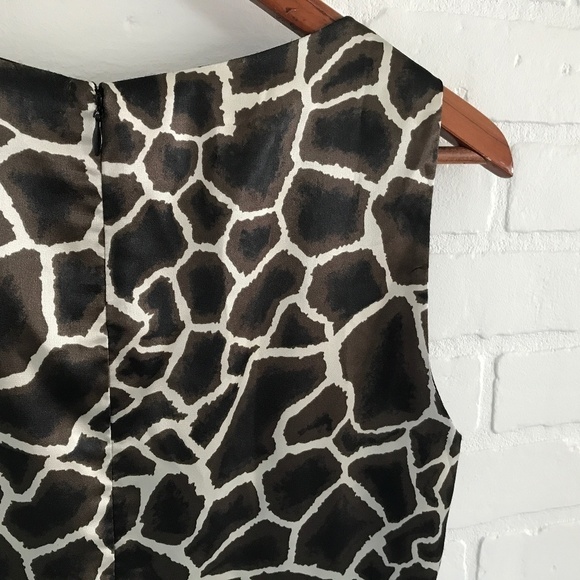 Tahari Mini dress Giraffe Animal print black Sleeveless Mobwife S - Picture 4 of 7